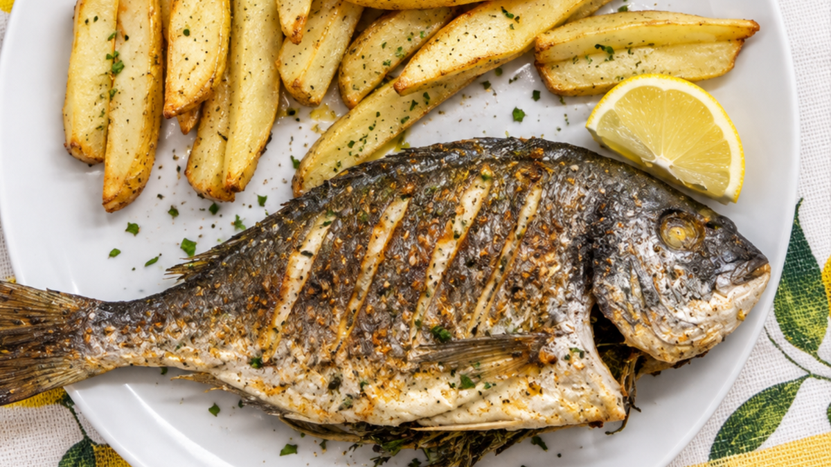 Grilled gilt-head bream